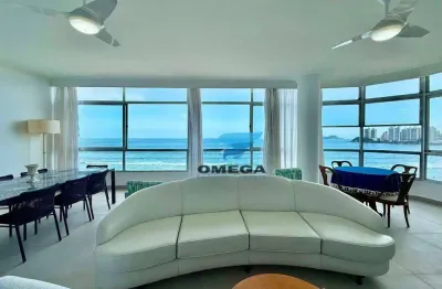 Apartamento reformado com vista mar à venda na praia das pitangueiras no guarujá i omega imoveis