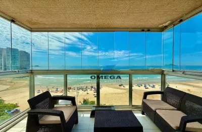 Apartamento reformado com vista mar  à venda na praia das pitangueiras no guarujá i omega imoveis