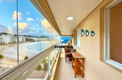 Apartamento frente mar à venda na praia das astúrias no guarujá i omega imoveis