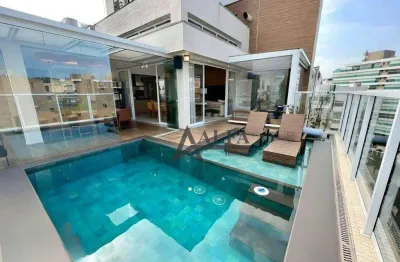** casa del mar - oportunidade - cinematográfica cobertura penthouse c/ piscina c/ deck molhado e ampla área gourmet c/ churrasqueira - 4 vagas **