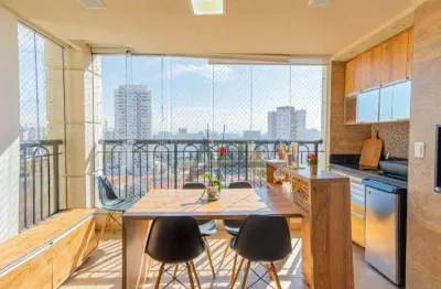 ** change tatuapé - lindo apartamento c/ ampla varanda gourmet c/ churrasqueira - 4 vagas de garagem **