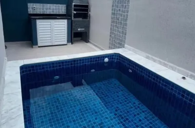 Condomínio na praia do cibratel em itanhaém, com piscina e churrasqueira privativa