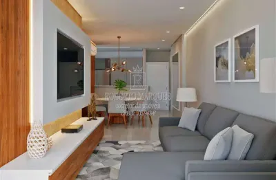 Lançamento na Praia Grande, no bairro Aviação á apenas 300 metros da praia com 2 ou 3 dormitórios sendo 1 ou 2 suítes, sala com sacada gourmet, vista livre e iluminação natural, cozinha, área de servi