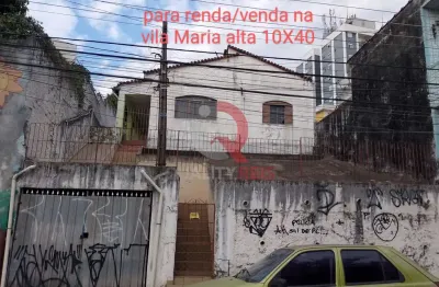 Ótimo terreno de 10x40 com 2 casas para renda/venda na vila maria alta próximo de todos os comércios da região. casa (1)  3 dormitórios sendo 1 suíte e 1 vaga de caragem, casa( 2)  1 dormitótio, banhe