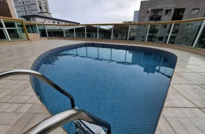 Vila caiçara, lindo apto 2 dorms, suite, sacada, 100 mts do mar