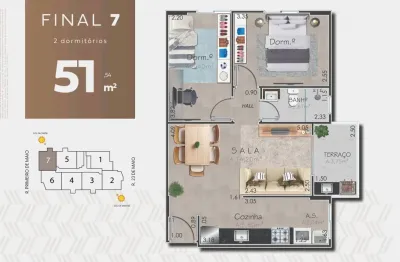 Vila Mirim, excelente oportunidade 2 dorms, sacada gourmet