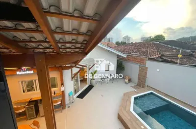 Praia grande, canto do forte, casa isolada, alto padrão, 3 suítes, piscina, área grill