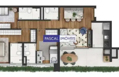 Apartamento com 3 quartos à venda na otavio tarquinio de sousa, 1222, campo belo, são paulo, 104 m2 por r$ 1.460.000