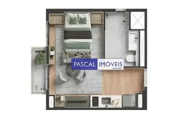 Apartamento com 1 quarto à venda na rua casa do ator, 566, vila olímpia, são paulo, 28 m2 por r$ 418.000