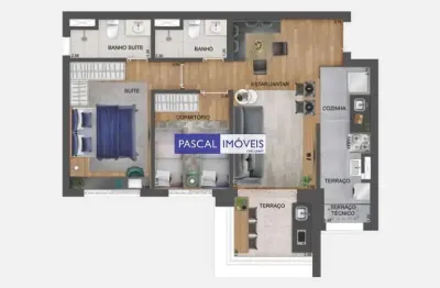 Apartamento com 2 quartos à venda na rua do estilo barroco, 695, brooklin, são paulo, 66 m2 por r$ 990.000