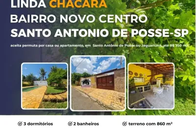 Linda chácara no novo centro, santo antonio de posse - sp