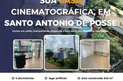 casa cinematográfica em Santo Antonio de Posse, com lago artificial e outras benfeitorias.