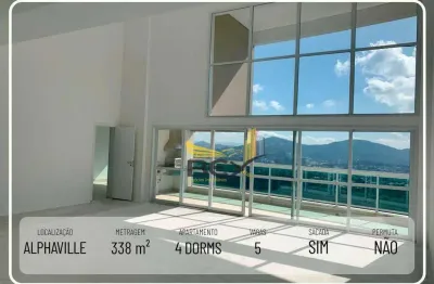 Apartamento duplex com 4 suítes, 5 agas, com 338 m² em alphaville barueri sp