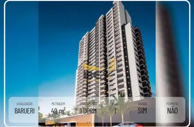 Apartamento com 1 dormitório ( opção para 2 dormitorios )1 vaga com, 49 m² Barueri SP