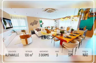 Apartamento no Alpha Gran de 3 dormitórios com 3 suítes 3 vagas com 130 m² em Alphaville Barueri SP