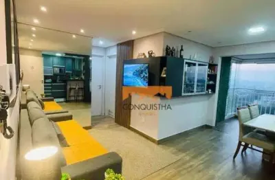 Apartamento com 2 dormitórios à venda, 70 m² por r$ 629.000,00 - vila valparaíso - santo andré/sp