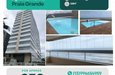 Sensacional apartament 3 quartos no jardim real praia grande - frente mar