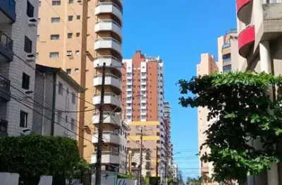 Apartamento em praia grande, guilhermina, com 1 quarto e sacada, 49m².