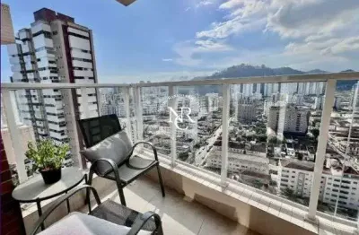 Apartamento com 1 quarto à venda, 44m² com lazer - campo grande - santos