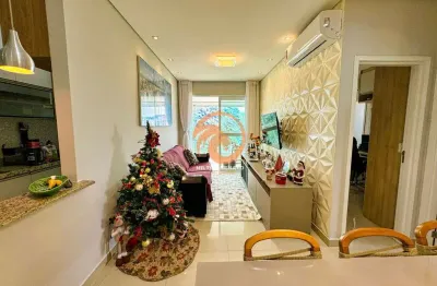 Apartamento mobiliado com 2 suítes e vaga demarcada no josé menino em santos-sp