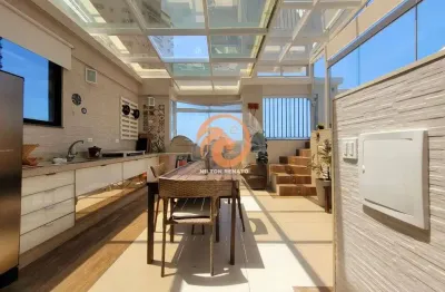 Cobertura duplex com vista para o mar na ponta da praia em santos-sp