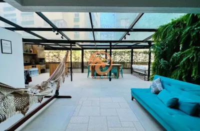 Apartamento garden á venda com 02 dormitórios no josé menino em santos