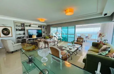 Apartamento luxuoso á venda frente mar com 4 suítes no gonzaga em santos