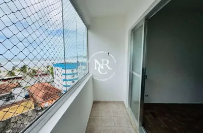Apartamento á venda em são vicente com vista mar, 01 dormitório e 2 banheiros