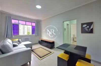 Apartamento mobiliado para alugar no gonzaga, santos – 1 quarto, 60m² e 1 vaga