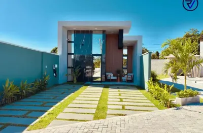 Casa em condomínio fechado com 3 quartos à venda na noé leite de freitas, 6891, parque havaí, eusébio, 85 m2 por r$ 429.000
