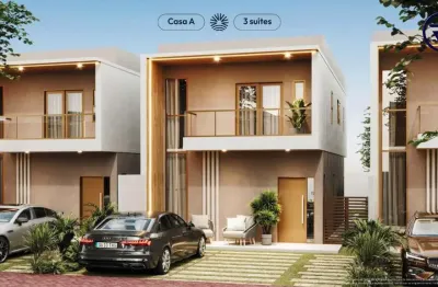 Casa em condomínio fechado com 3 quartos à venda na acilon gonçalves pinto, 275, guaribas, eusébio, 125 m2 por r$ 769.000