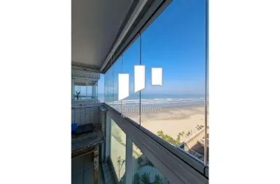 Lindíssima cobertura com 342 m² de área útil, de frente para o mar em praia grande sp.