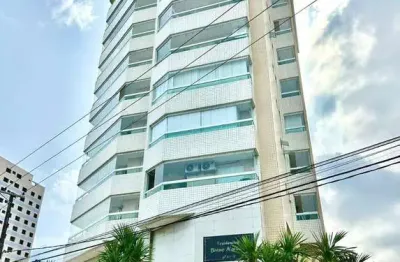 Apartamento 1 dormitório com sacada gourmet, em prédio frente a praia, com vista definitiva no caiçara em praia grande.
