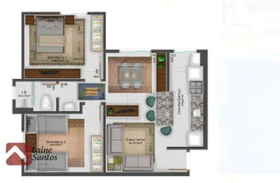 Apartamento com 2 dormitórios à venda, 52 m² por r$ 279.000 - planta almirante - almirante tamandaré/pr