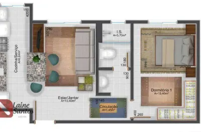 Apartamento com 1 dormitório à venda, 36 m² por r$ 199.000 - santa felicidade/almirante tamandaré/pr