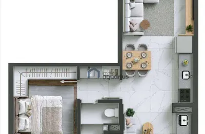 Apartamento no edificio kingdom tower com 1 dormitório à venda, 51 m² por r$ 692.000 - jardim das colinas - são josé dos campos/sp