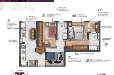 Apartamento no edificio wonder com 2 dormitórios à venda, 54 m² por r$ 489.000 - jardim satélite - são josé dos campos/sp