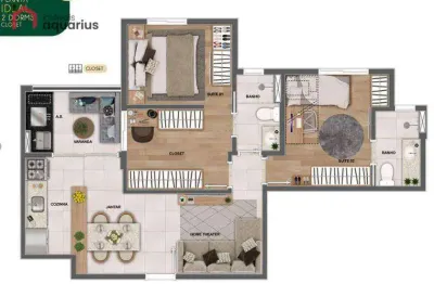 Apartamento com 2 dormitórios à venda, 65 m² por r$ 627.000,00 - parque industrial - são josé dos campos/sp