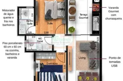 Apartamentos lançamento 2 dormi sendo 1 suíte - lazer completo - 54 mts - vila pires - santo andré/sp