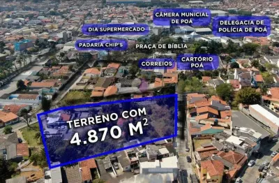 Terreno comercial à venda no Centro, Poá 