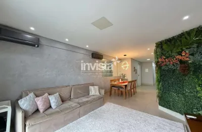 Apartamento reformado com 2 suítes, escritório, 1 vaga, lazer no embaré em santos