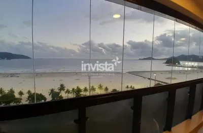 Apartamento frente mar de 4 dormitórios send 1 suíte master + dependência completa em santos na pompéia.