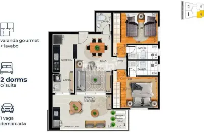 Apartamento com 2 quartos à venda na Aparecida, Santos 