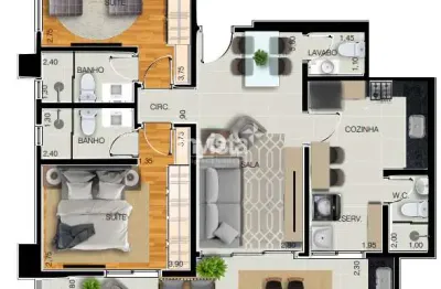Apartamento com 2 quartos à venda no Embaré, Santos 