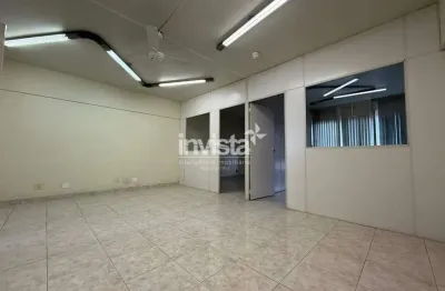 Sala comercial com 70m² | garagem demarcada | portaria 24h – centro de santos