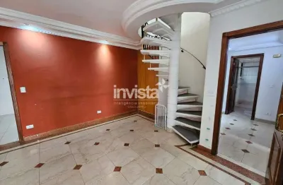 Aluguel de cobertura com piscina e churrasqueira - boqueirão - santos