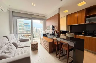 Apartamento duplex mobiliado no gonzaga, santos — 57 m², 1 vaga, lazer completo