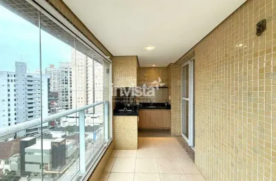 Apartamento 3 dorms, 131 m², frente em gonzaga – 2 vagas, financiamento