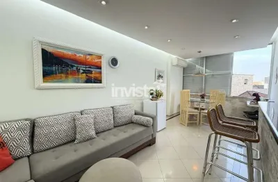 Apartamento 3 dormitórios mobiliado com vista para o mar - santos (josé menino)