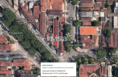 Terreno residencial/comercial em marapé, santos - 414,70 m² com ocupação atual